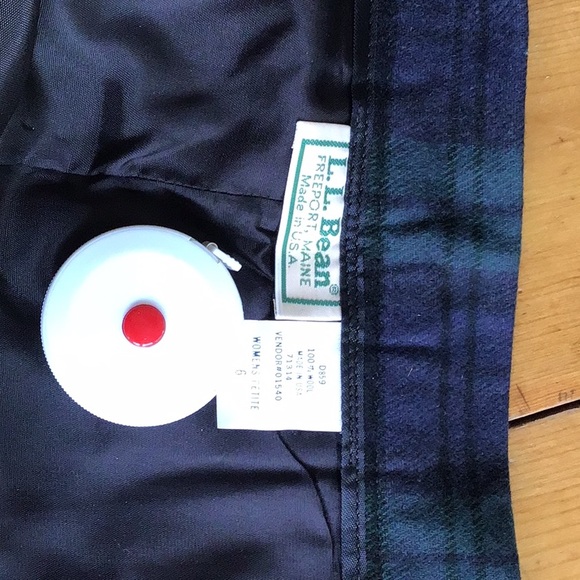 Vintage L.L. Bean Green Tartan Midi Skirt - Picture 4 of 5